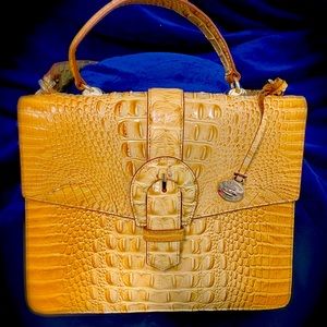 Brahmin Francine tan/camel leather handbag in excellent condition, never worn!